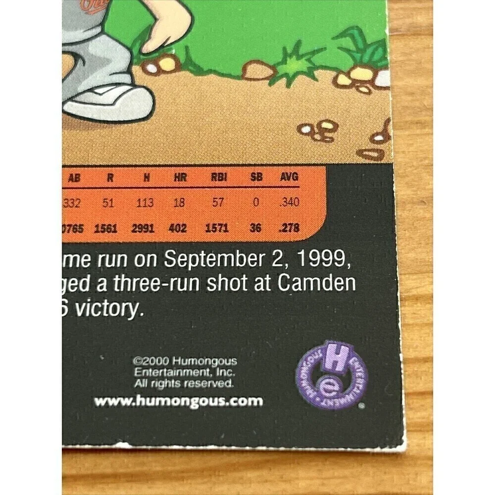 Backyard Baseball Card 2001 Cal Ripken Jr 3B Baltimore Orioles Pacific 2000